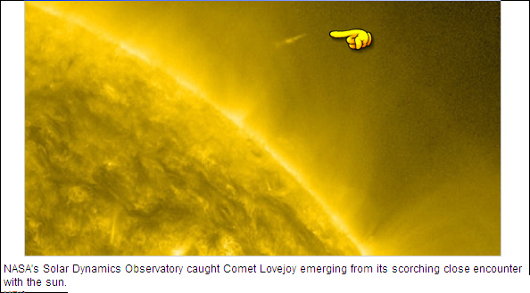 Comet Lovejoy Plunges into the Sun and Survives