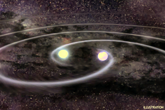 NASA Sees Orbiting Stars Flooding Space with Gravitational Waves
