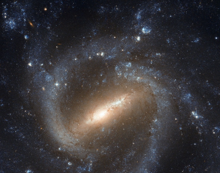 Hubble Spots a Barred Spiral Twin of the Milky Way Galaxy