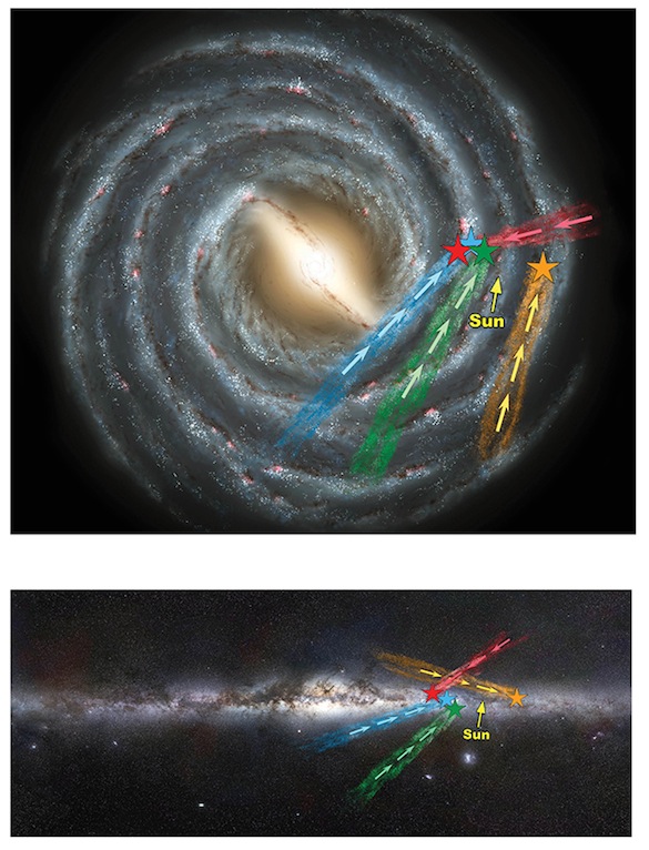 Surprising New Class of Hyper-velocity Stars Discovered Escaping the Galaxy