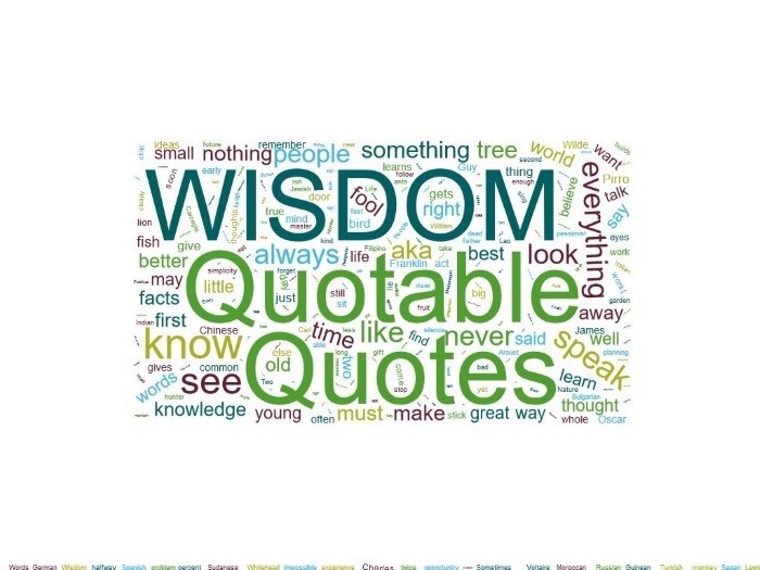 Words of Wisdom -– Some are Deep… Others Not So Much