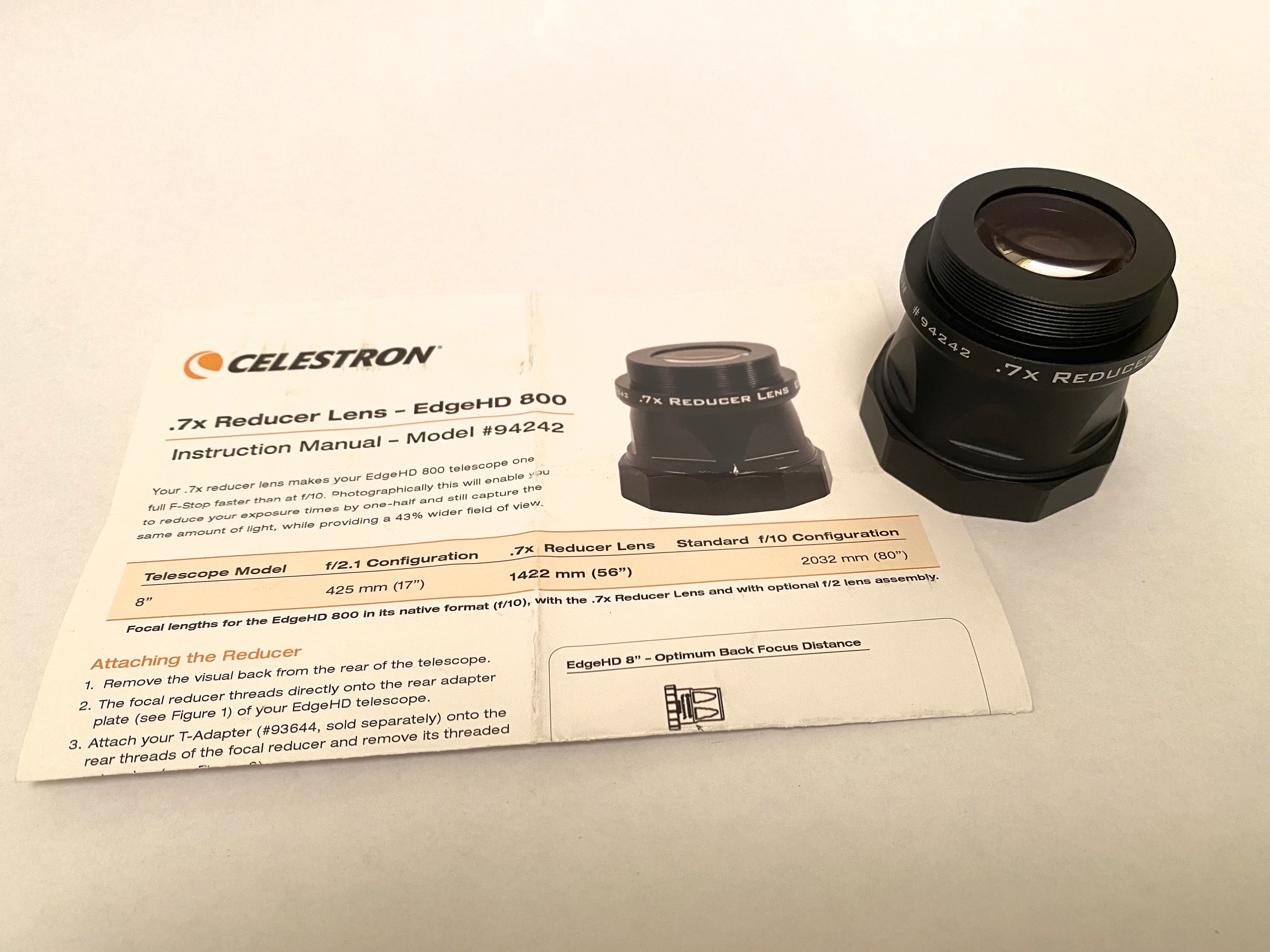 Celestron .7x Focal Reducer for EDGE HD 8 *PENDING TO COLE* Astromart