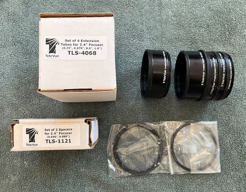 TeleVue Set of 5 Extension Tubes for 2.4" focuser + Spacers