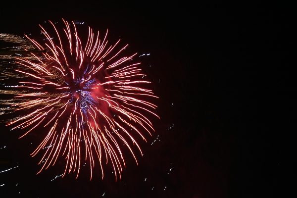 Blue-red fireworks