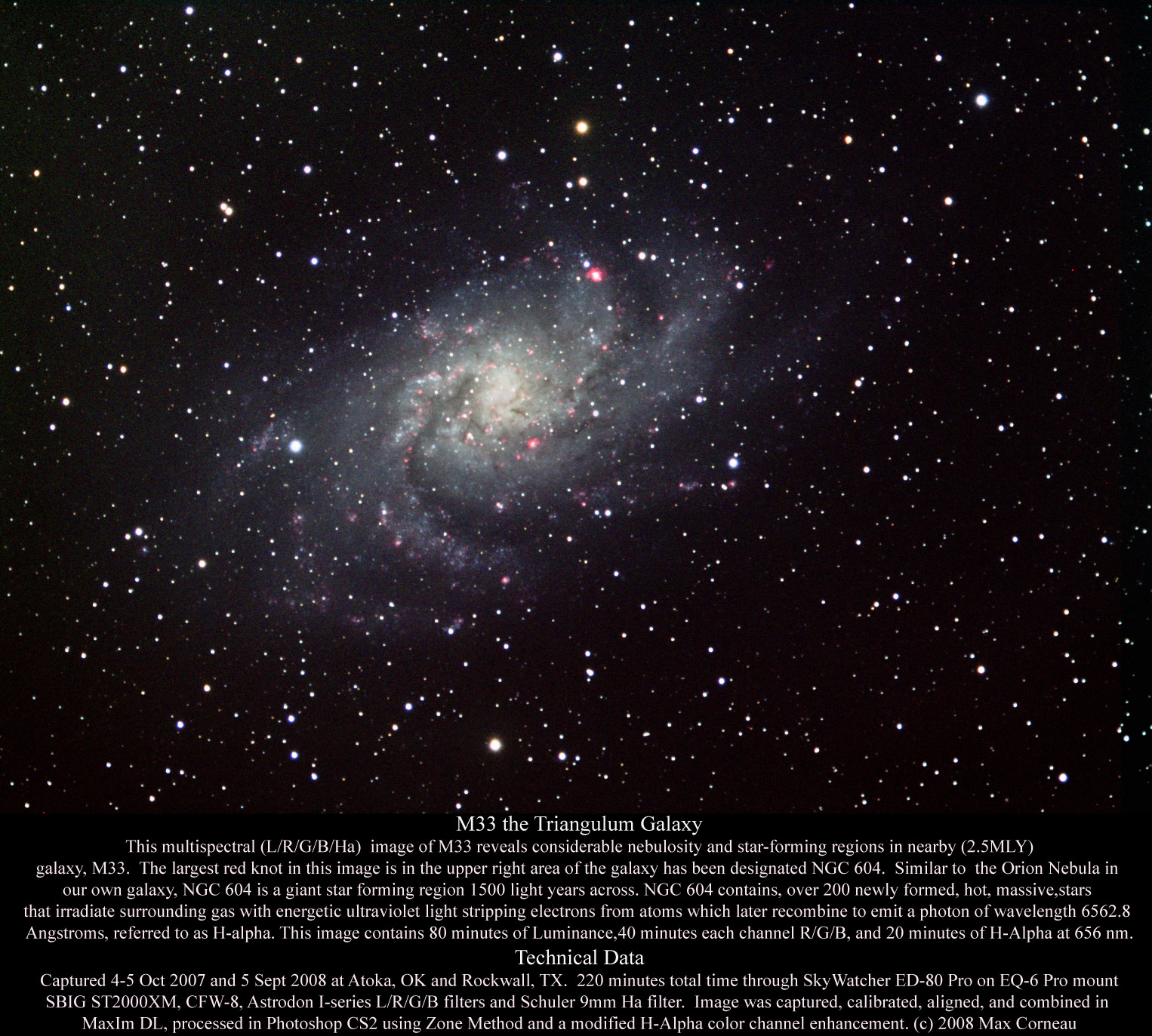 Multi-spectral M33 image
