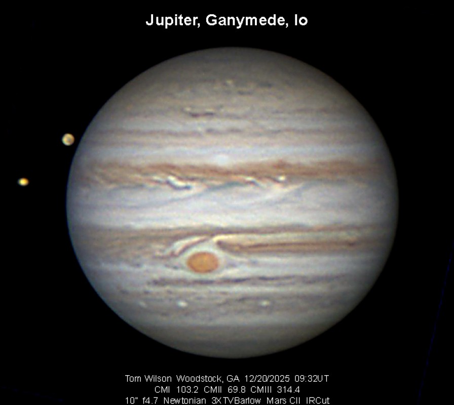 Jupiter, Io, Ganymede, 12/20/2025