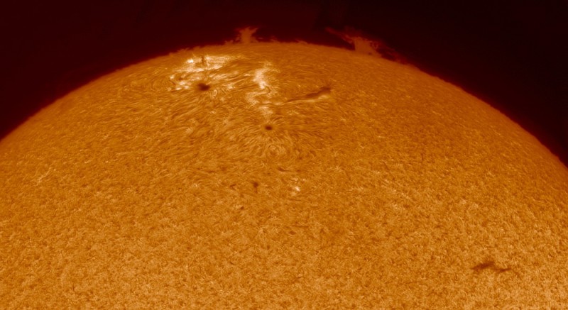 Sunspots AR2785 and AR2786