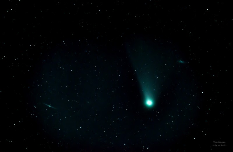Comet Neowise with the Needle Galaxy: July 31, 2020