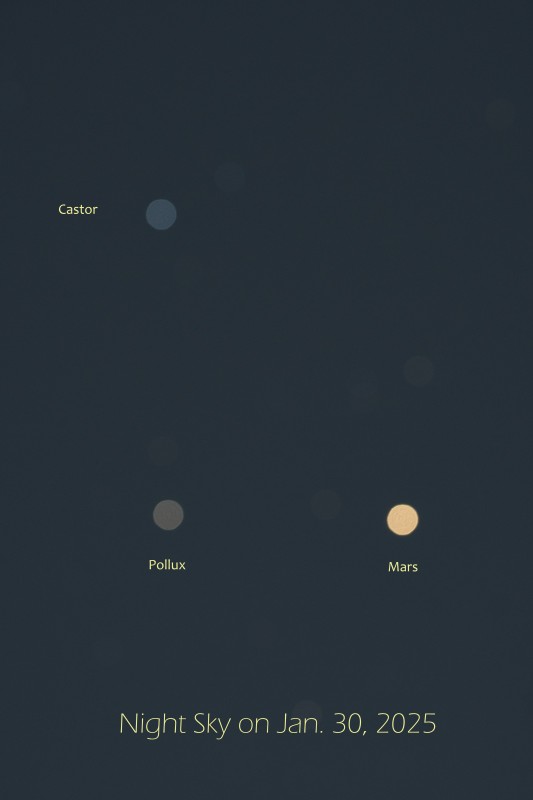 Mars- Right Triangle with Castor and Pollux