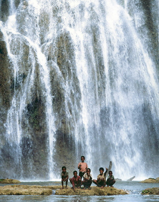 Papua New Guinea Waterfall/Children