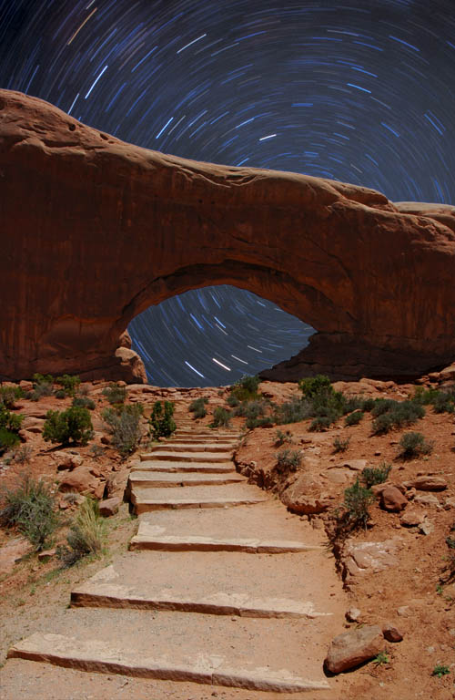 Arches and Polar Star trails