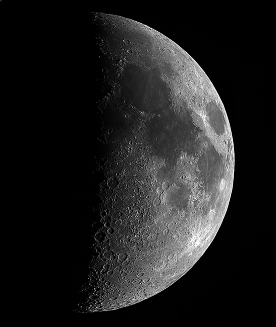 Moon @ first quarter, 9/1/14