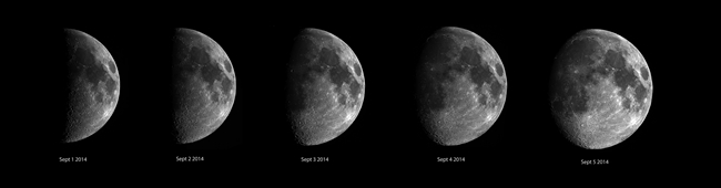 5 Consecutive Days of the Moon, Sept 1st - Sept 5th, 2014