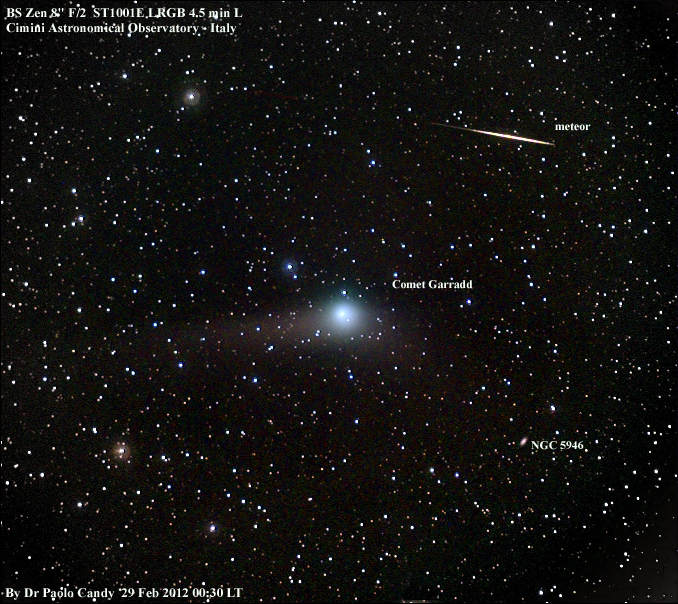 Comet Garradd + Meteor trail