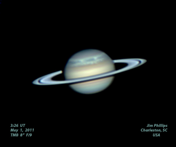 Saturn with Storm. May 1, 2011