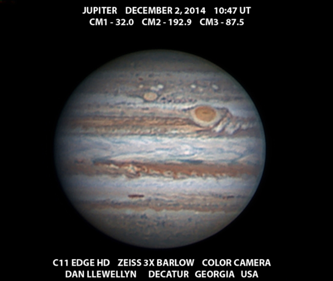 Jupiter w/GRS December 2, 2014