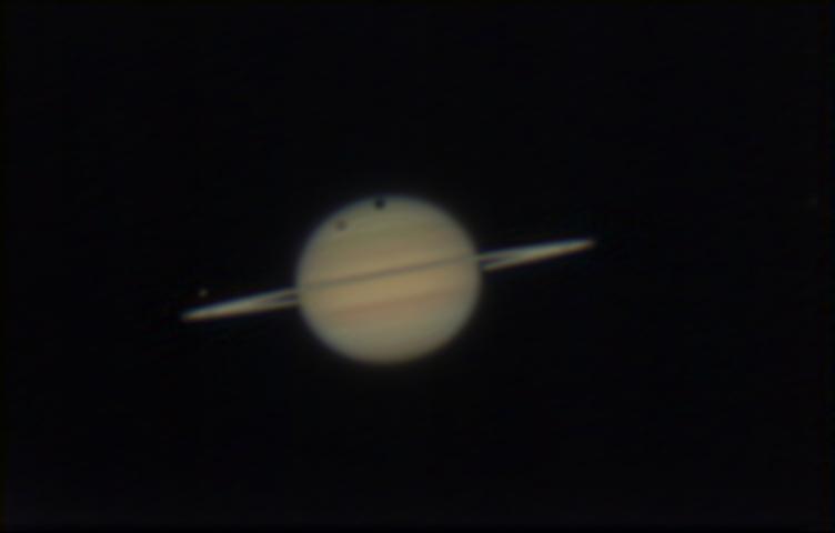 Transit of Titan across Saturn