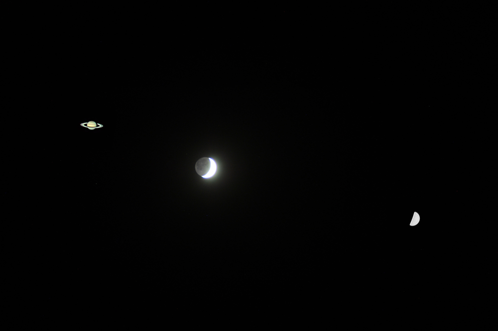 Venus, Moon, & Saturn