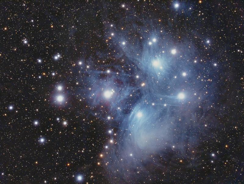 M45 Pleiades, the Merope & Maia nebulae 