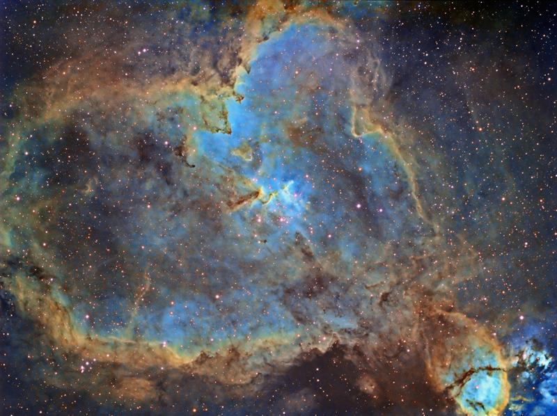 The Heart Nebula IC 1805 Hubble Palette