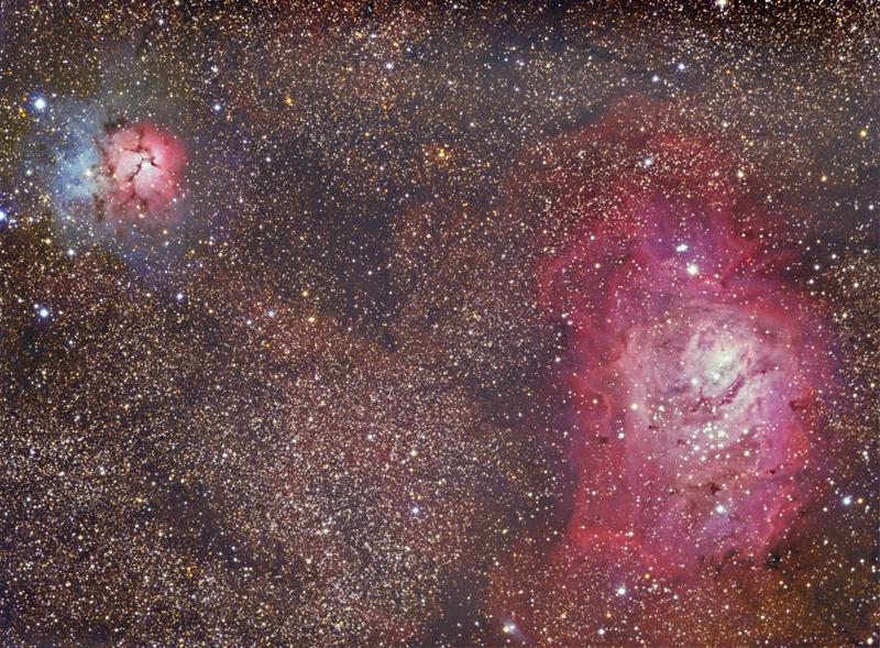 The Lagoon & Trifid Nebulae