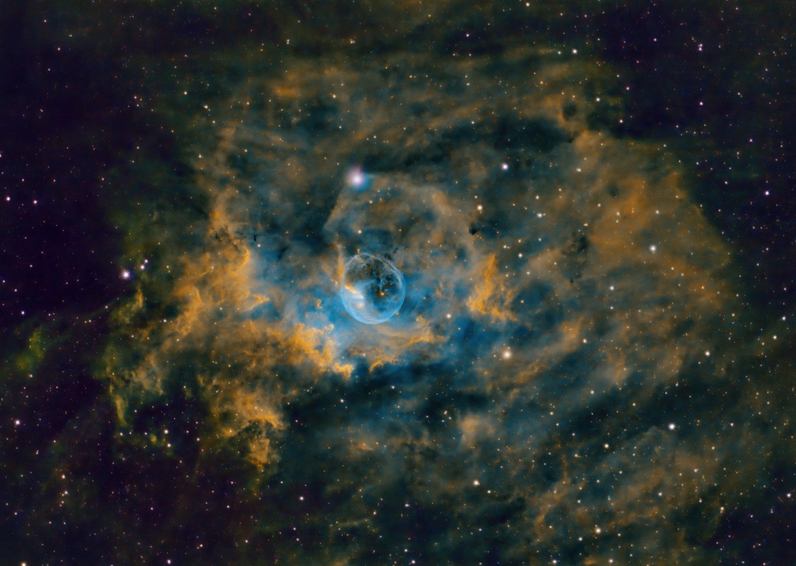 The Bubble Nebula in SHO image