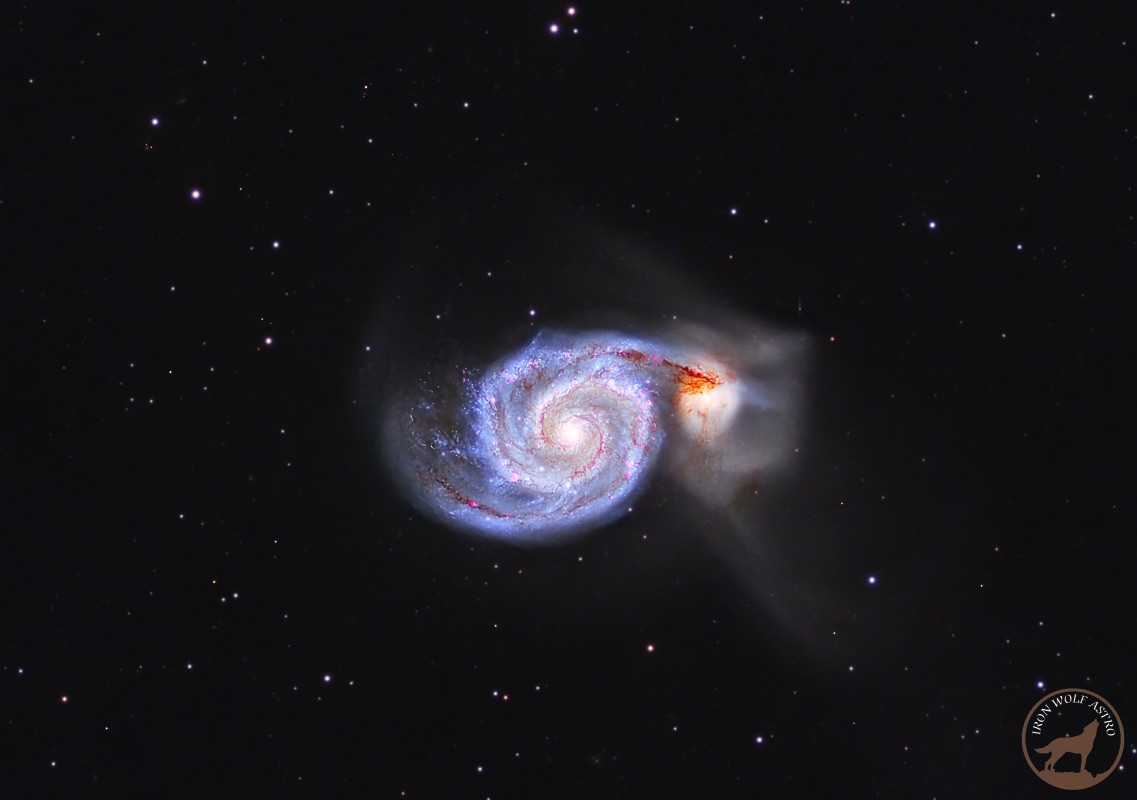 Whirlpool Galaxy M51 in RGB with HA (cropped)