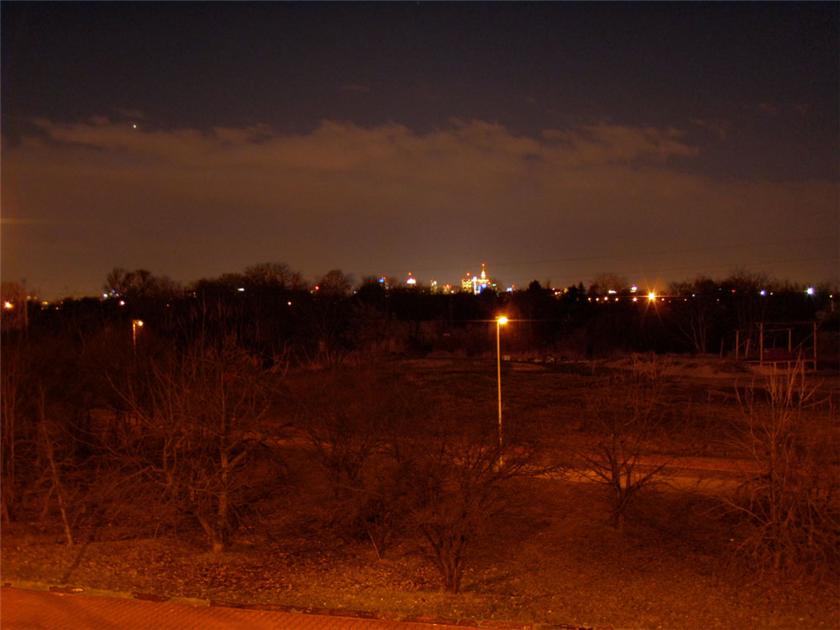 Venus over downtown Warsaw