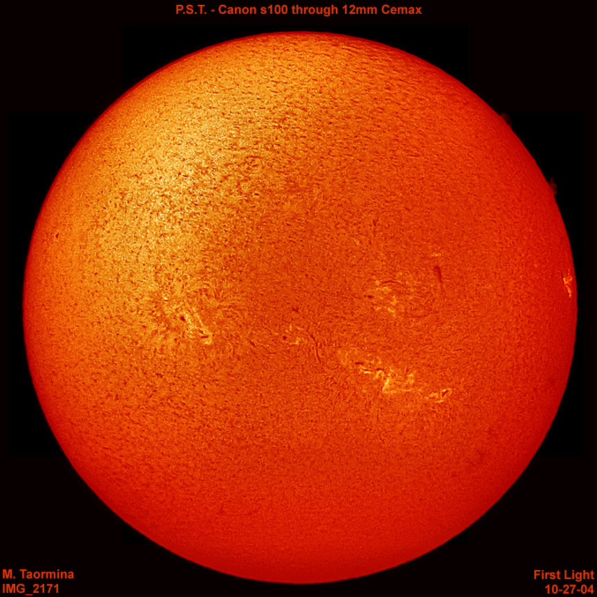 The Sun in h-alpha 10-27-04