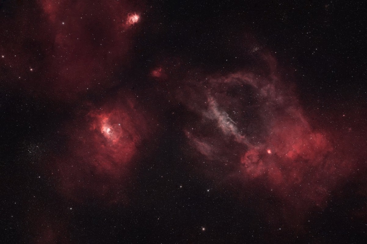 M-52, NGC-7635, SH2-157, SH2-158, SH2-159, SH2-161, NGC-7510
