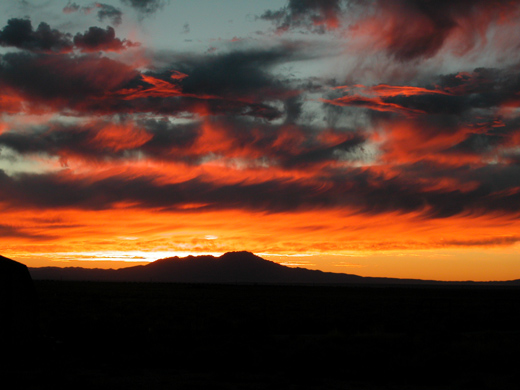 New Mexico Sun Set over La Drone Volcano
