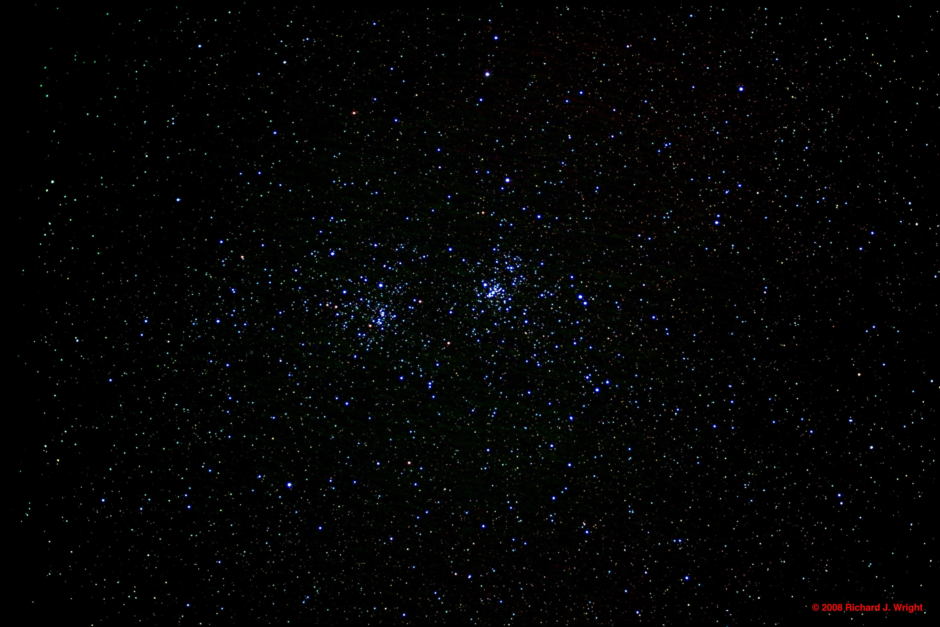 Double Cluster and star field.
